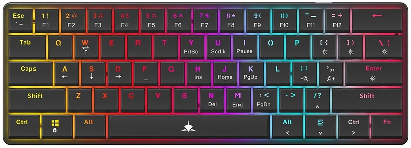 White shark Mechaninė žaidimų klaviatūra Baltas Shark Nagamaki, juoda, su mėlynais jungikliais