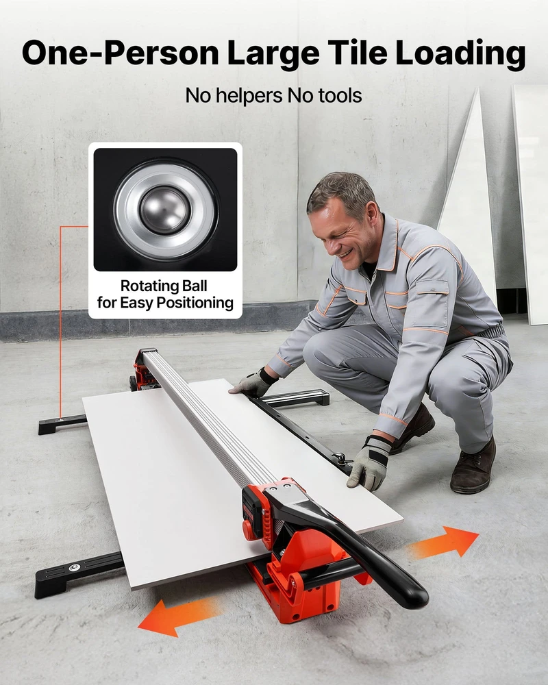 Vevor 1200 mm plytelių pjaustyklė su kreipiančiosiomis