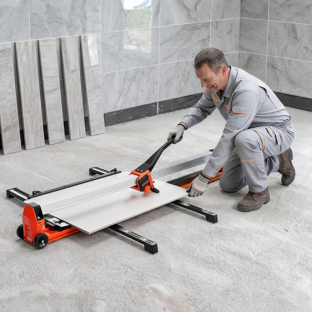 Vevor 1200 mm plytelių pjaustyklė su kreipiančiosiomis