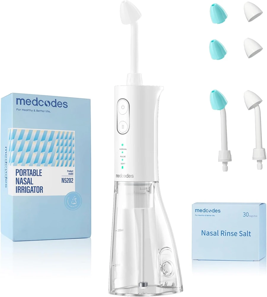 medcodes elektrinis nosies irigatorius su USB-C akumuliatoriumi 800 mAh N5202-F1