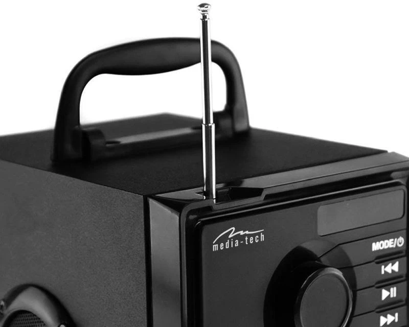 Nešiojama kolonėlė Media-Tech BOOMBOX BT MT3145 V2.0, 15W RMS, Bluetooth, USB, MicroSD, FM Radijas, AUX, su distanciniu pultu
