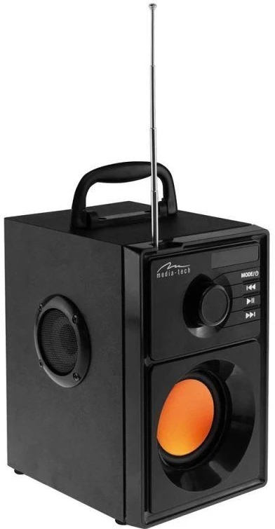 Nešiojama kolonėlė Media-Tech BOOMBOX BT MT3145 V2.0, 15W RMS, Bluetooth, USB, MicroSD, FM Radijas, AUX, su distanciniu pultu