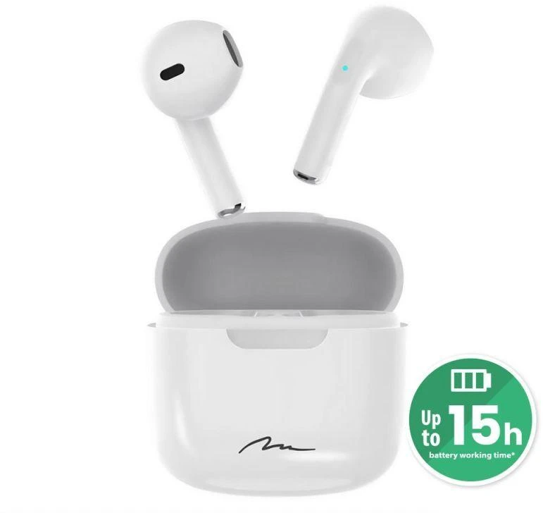 Media-Tech belaidės ausinės R-PHONES MT3589W TWS, Bluetooth, baltos