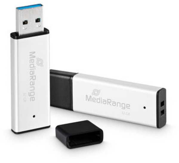 MediaRange High Performance 32 GB, USB-Stick - sidabrinis/juodas, USB-A 3.2 Gen 1