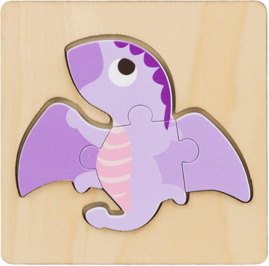 Lean Toys Medinė dėlionė su dinozaurų motyvu