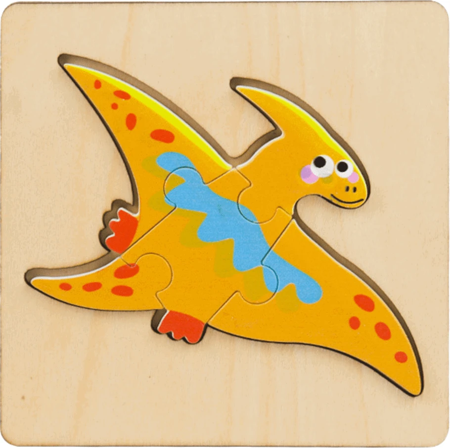 Lean Toys Medinė dėlionė su dinozaurų motyvu
