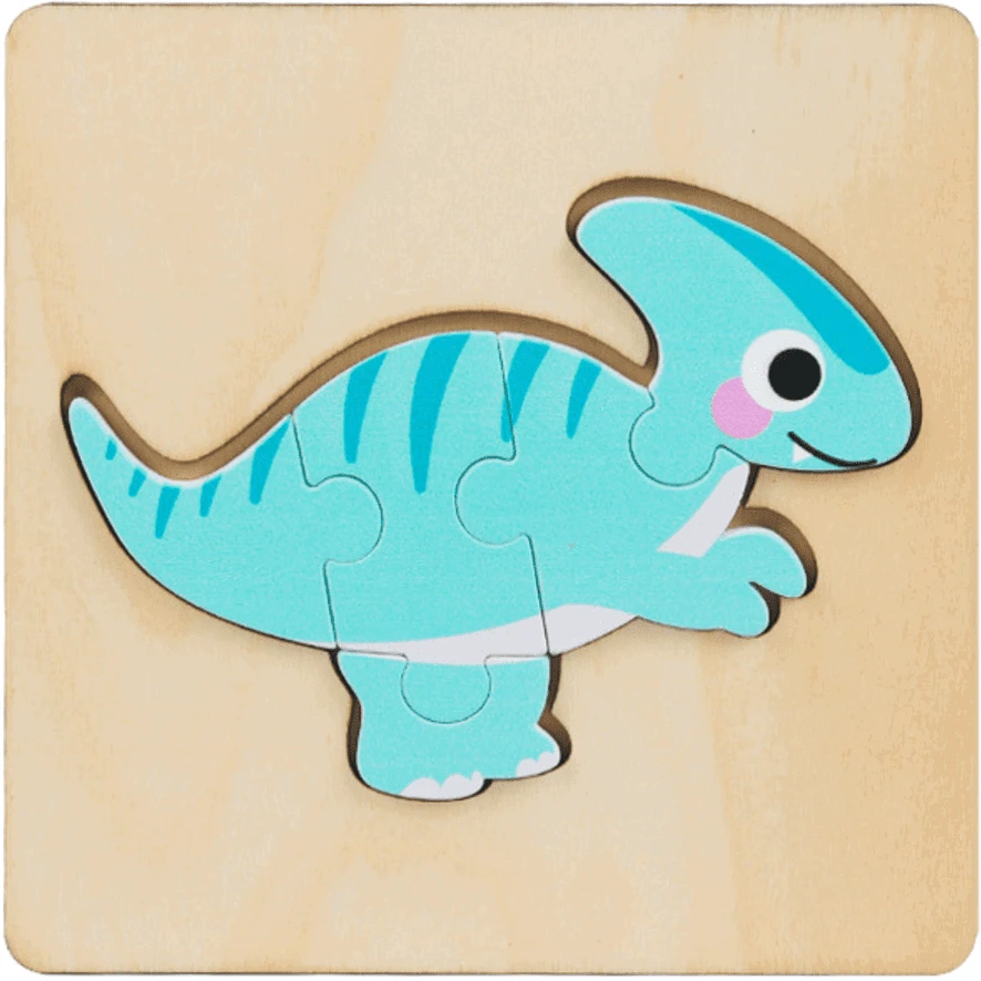 Lean Toys Medinė dėlionė su dinozaurų motyvu