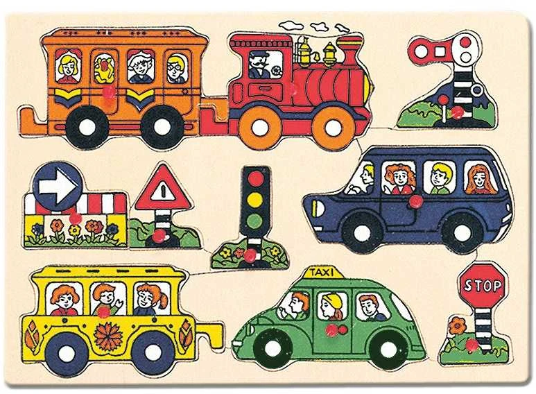 BINO Medinė dėlionė "Transportas", 2+