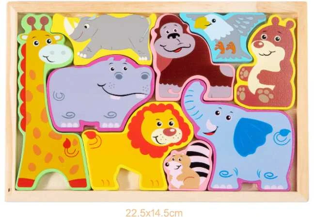 Malplay Medinė dėlionė Zoologijos sodo gyvūnai