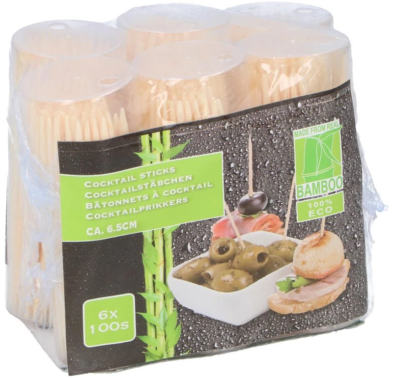Other Brand Toothpicks 6x100 pcs. natural bamboo