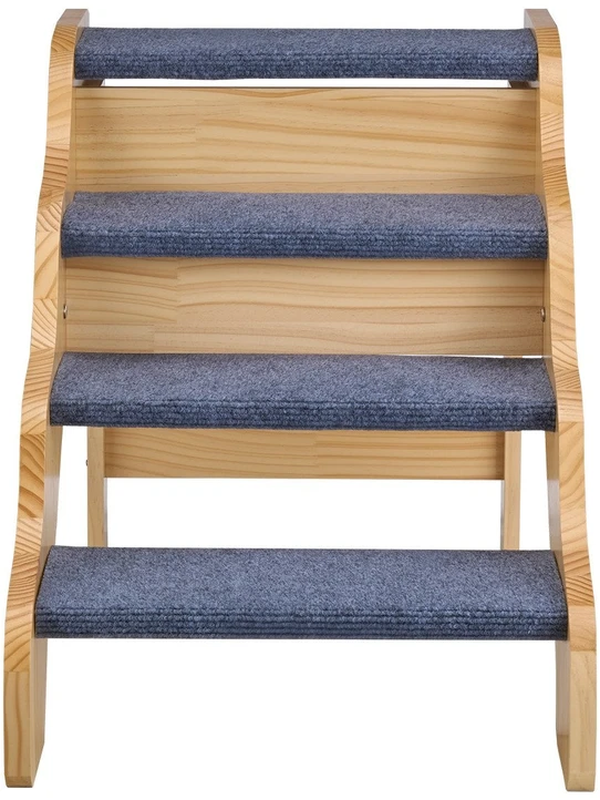 VEVOR Mediniai laiptai augintiniams aukštoms lovoms, sofoms ir automobiliams, 4 pakopų neslystančios kopėčios su 68 kg keliamąja galia, šunų laiptai, kačių kopėčios, laipteliai augintiniams