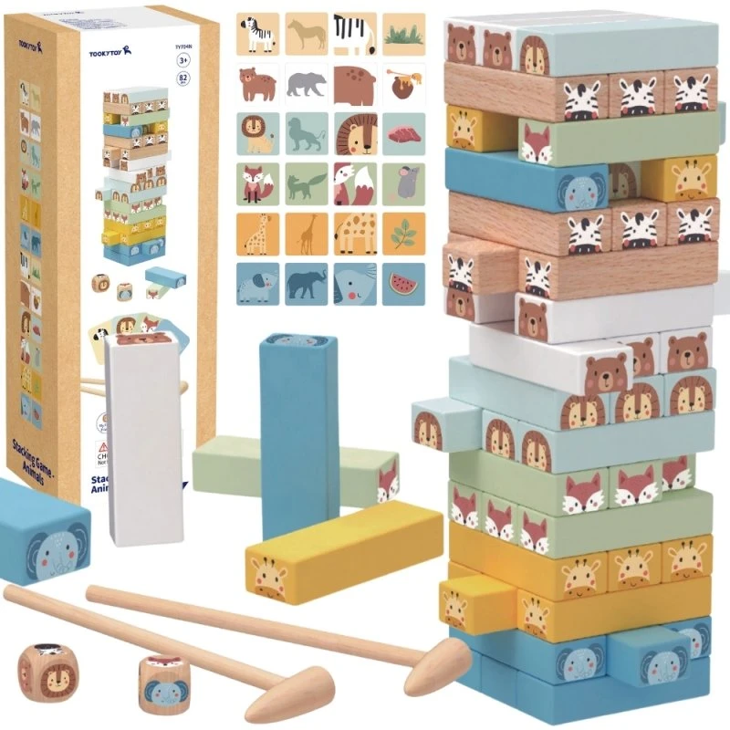 Tooky Toys TOOKY TOY Žaidimas Skill Game Animals 82 vnt.