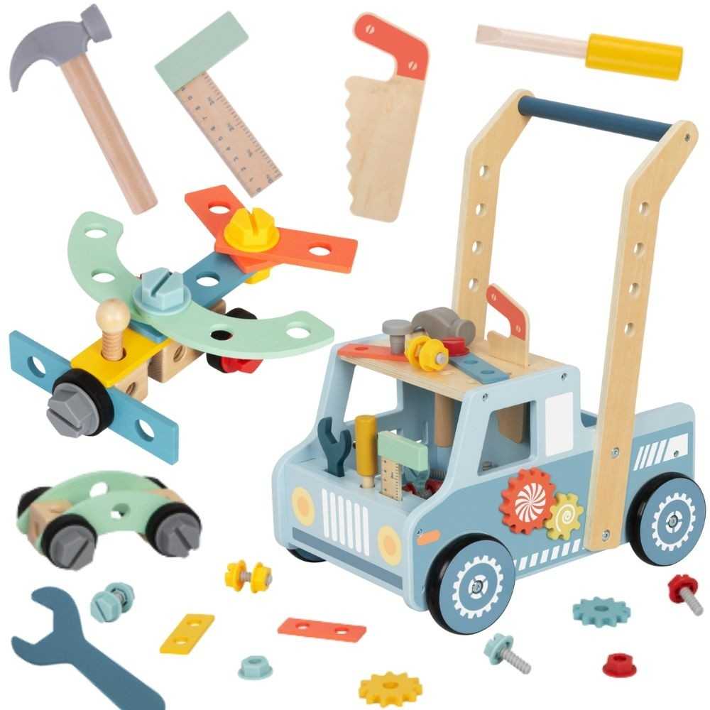 Tooky Toys Medinis TOOKY TOY stumdukas automobilis su STEM dirbtuve