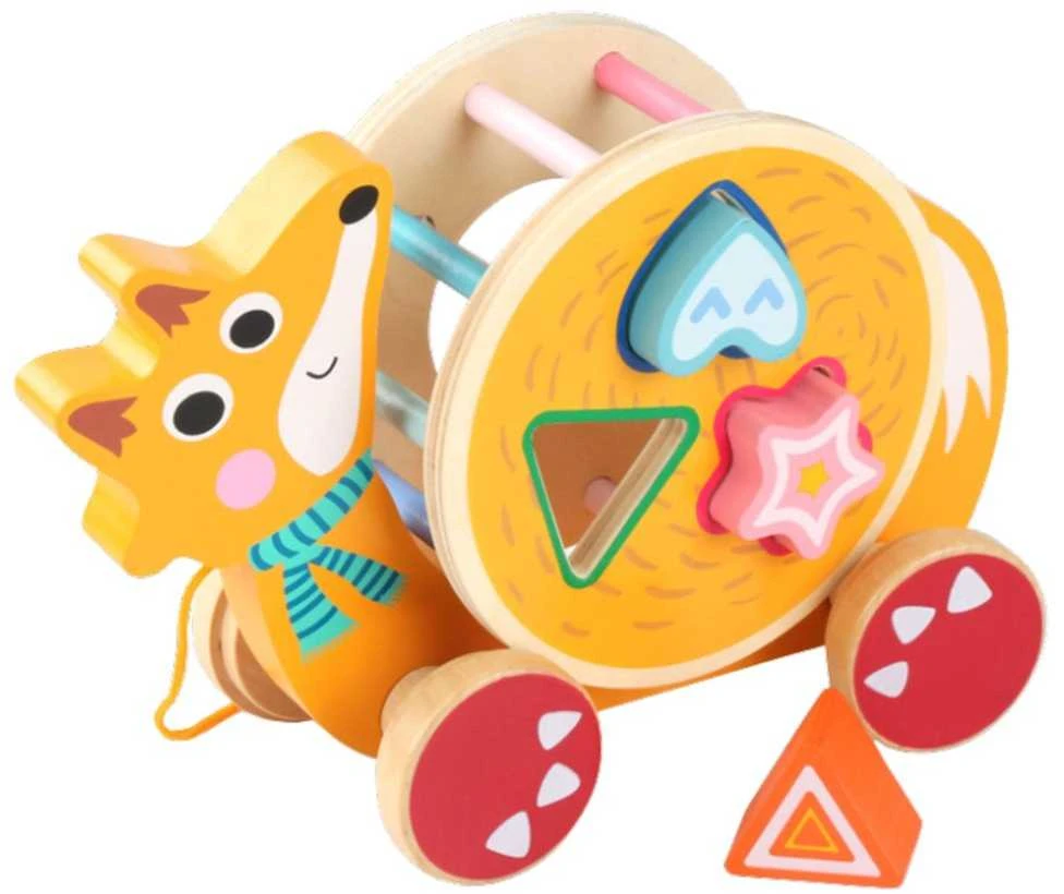 Medinis žaislas vaikams Lean Toys Vėžlys ant ratų