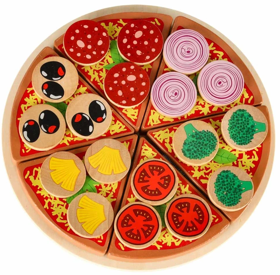 KIK Medinis žaidimų rinkinys Pizza su priedais