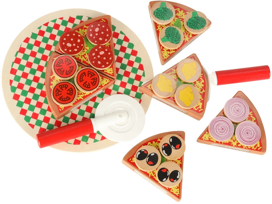 KIK Medinis žaidimų rinkinys Pizza su priedais