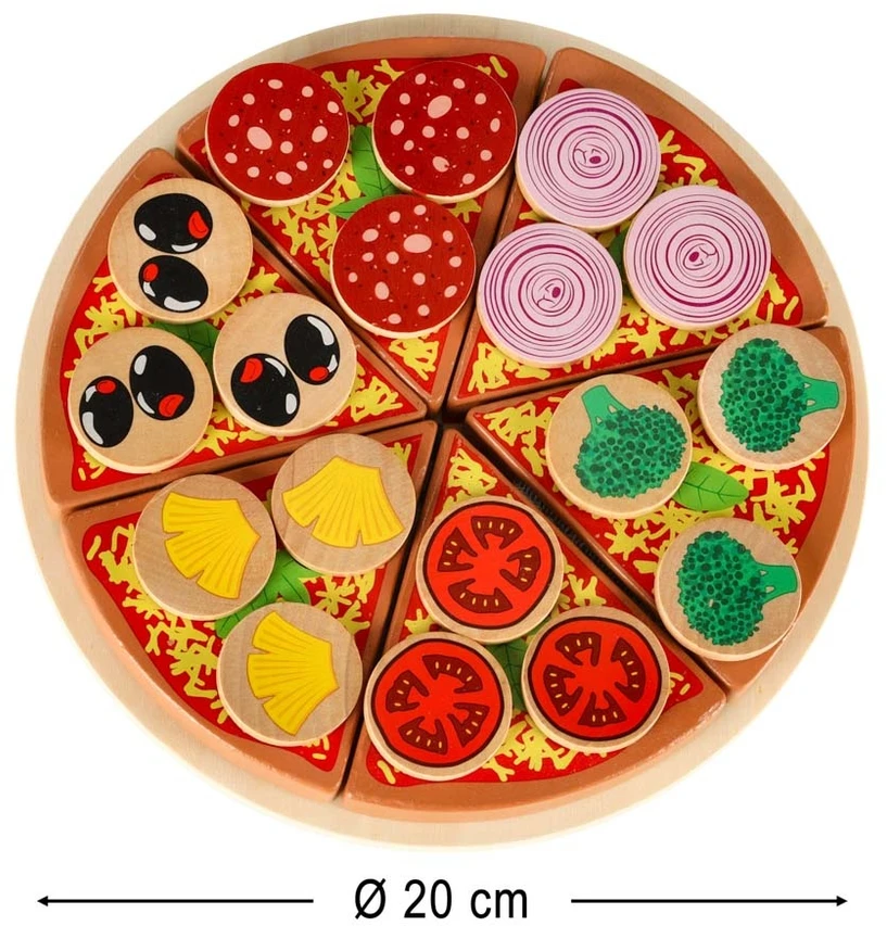 KIK Medinis žaidimų rinkinys Pizza su priedais
