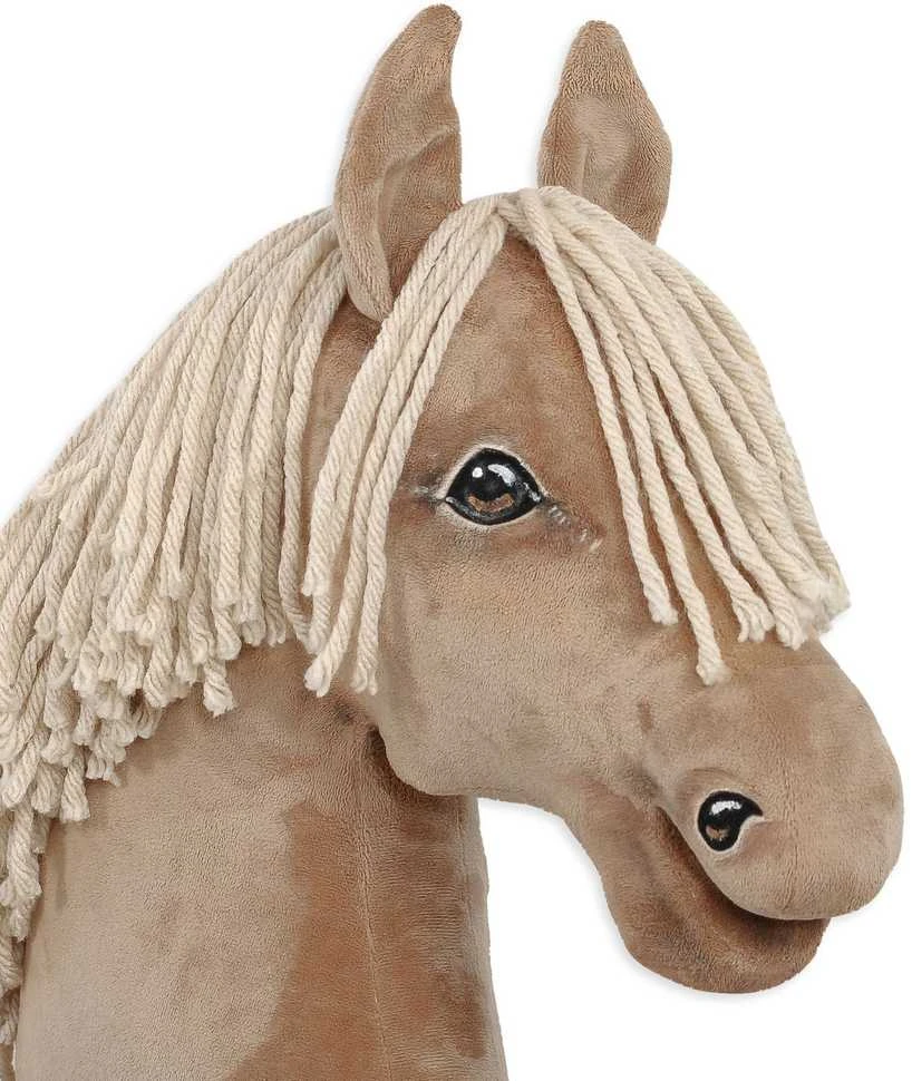 Medinis žirgas su kotu – palomino spalva