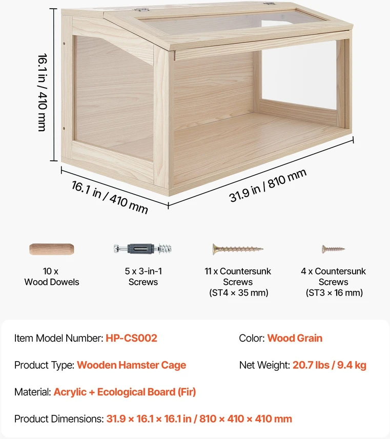 VEVOR Medinis narvas žiurkėnui 810 x 410 x 410 mm