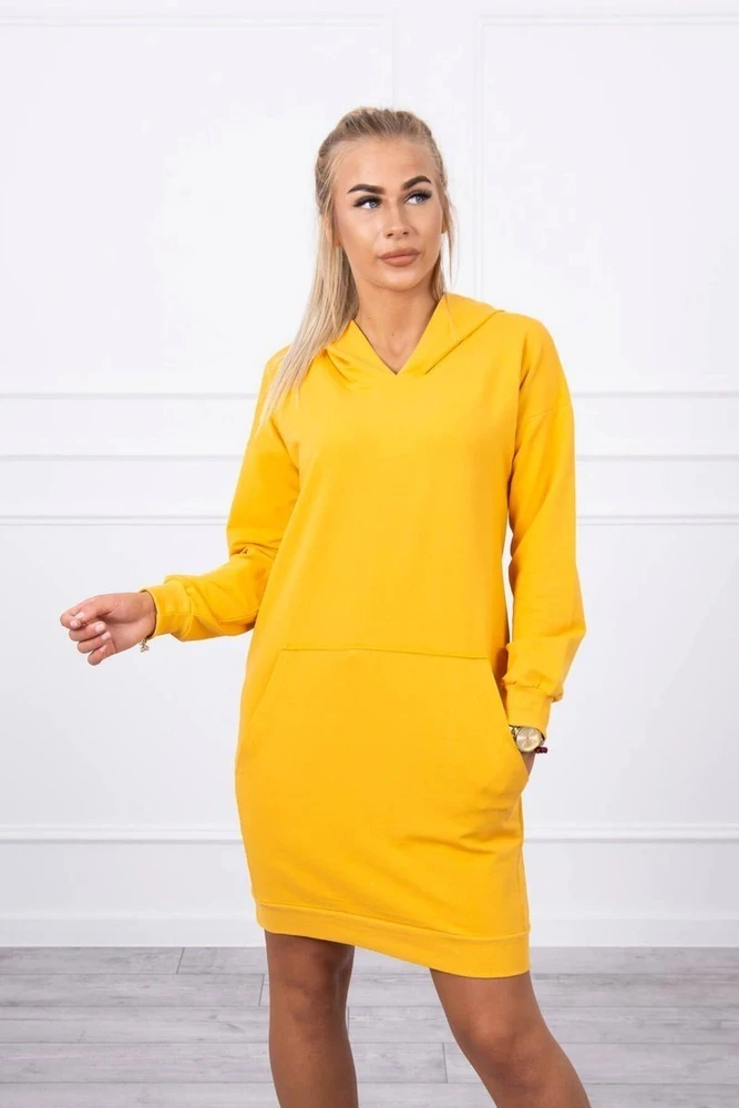 Medvilninė suknelė su gobtuvu, garstyčių