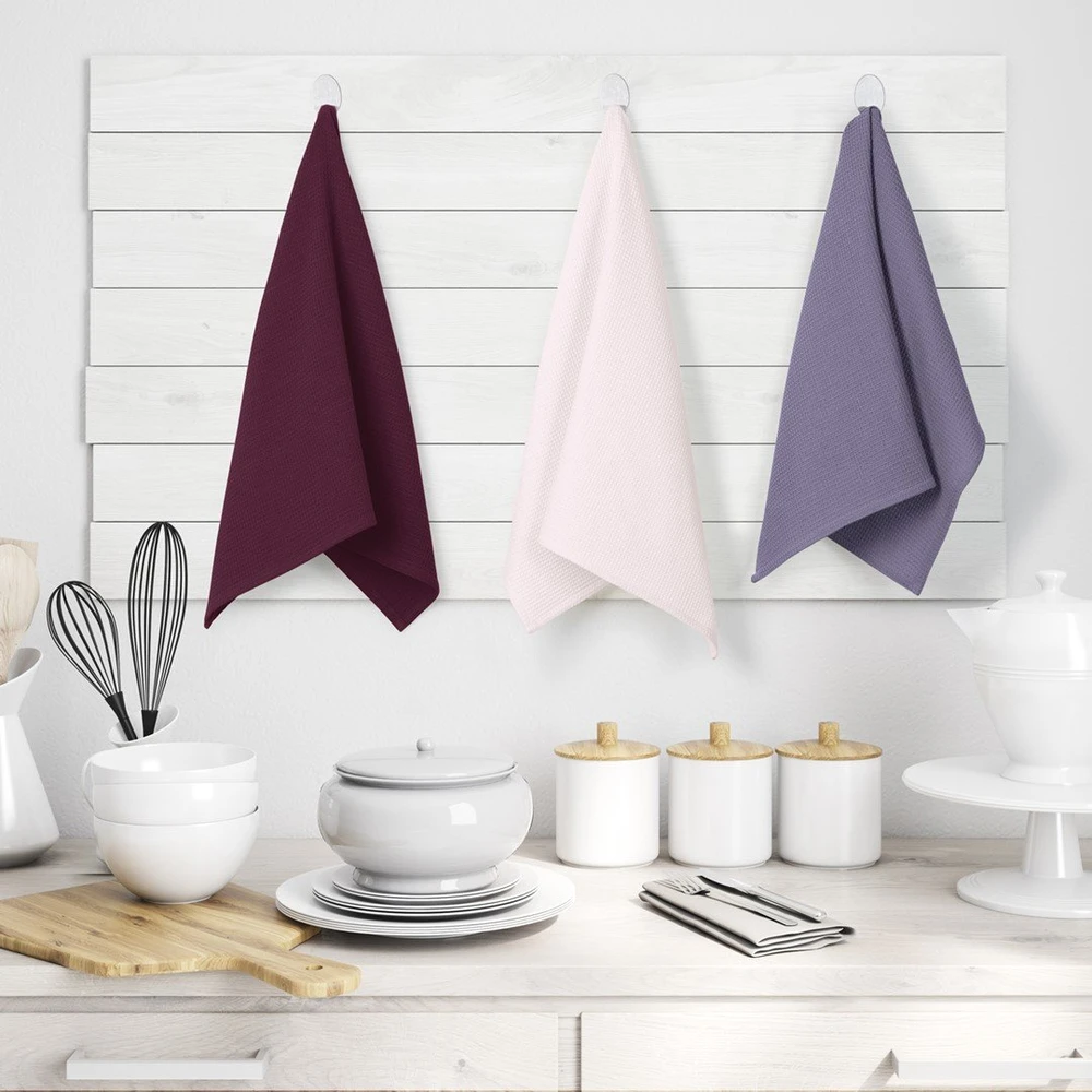 AmeliaHome Medvilninės šluostės Waffle Provence 3 vnt. 50×70 cm