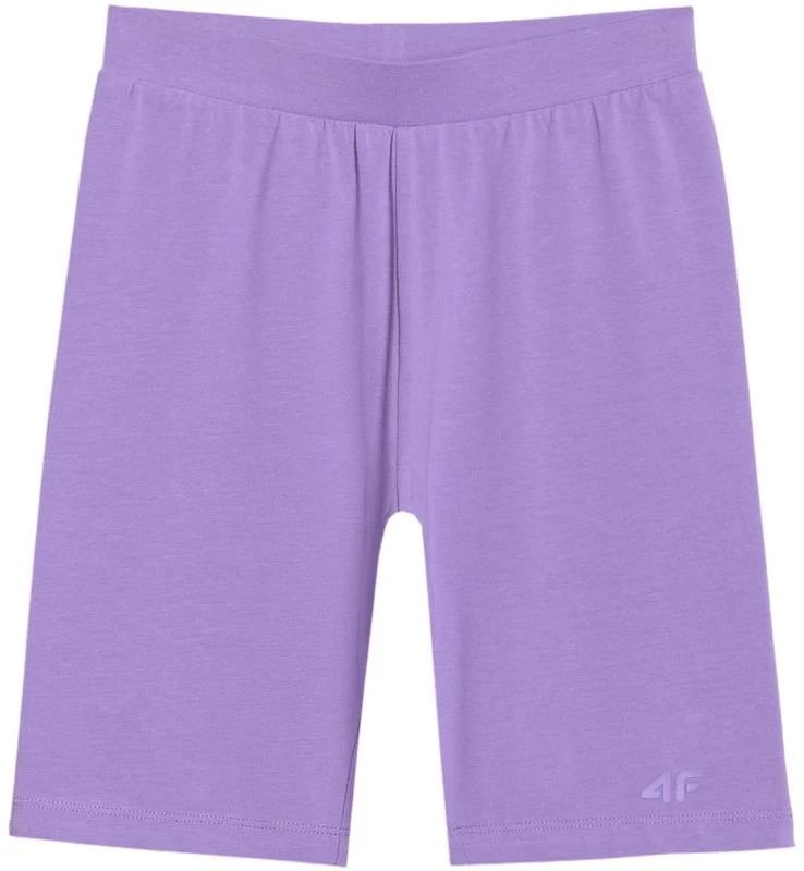 Medvilninės šortinės tamprės mergaitėms 4F CAS F014, violetinės