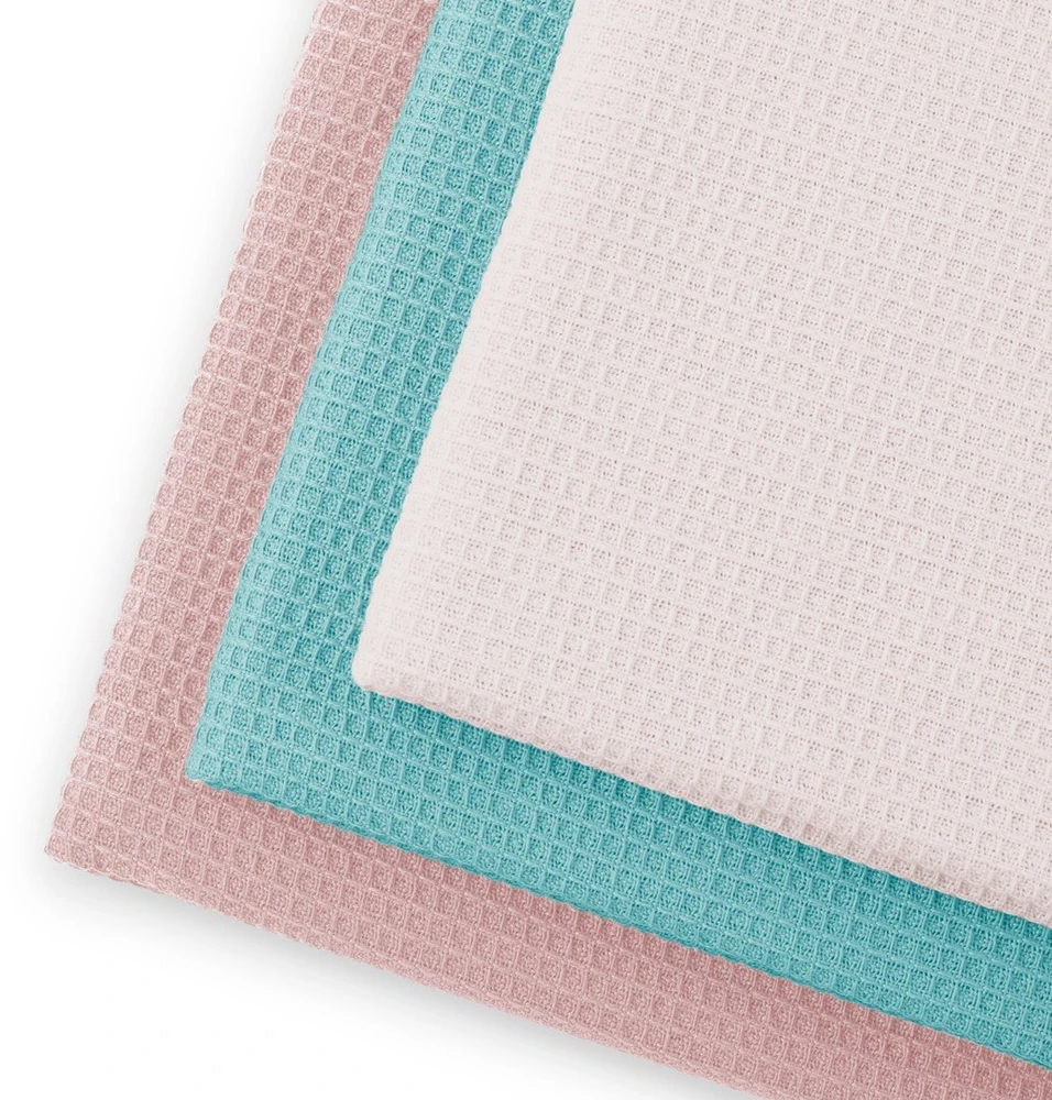 AmeliaHome Medvilninės waffle šluostės turkio ir rožinės, 3 vnt., 50×70 cm