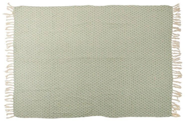 Articasa Arti Casa - Diamond Pattern Cotton Blanket 130x170 cm Žalias / Baltas