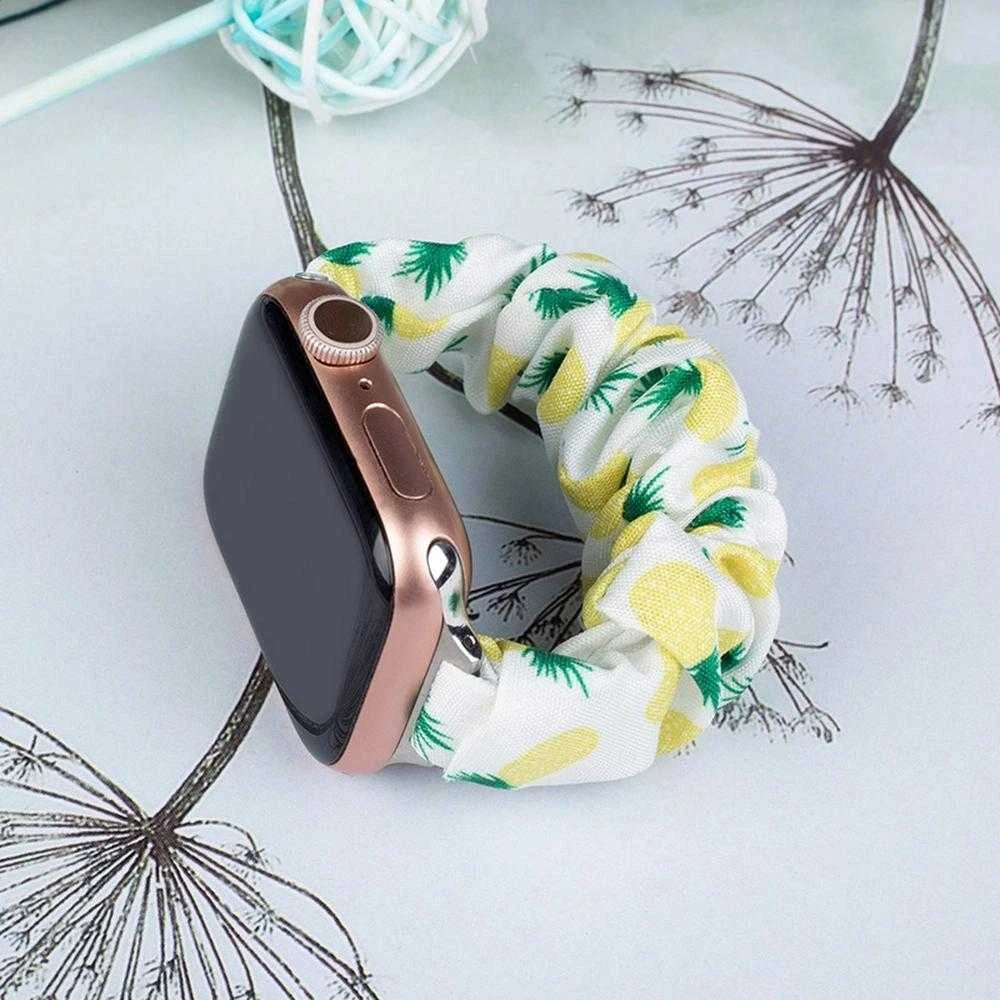 Hurtel Apyrankė laikrodžiui Apple Watch 7 / 6 / 5 / 4 / 3 / 2 / SE (41 / 40 / 38mm) apyrankė su elastine juostele ananasu