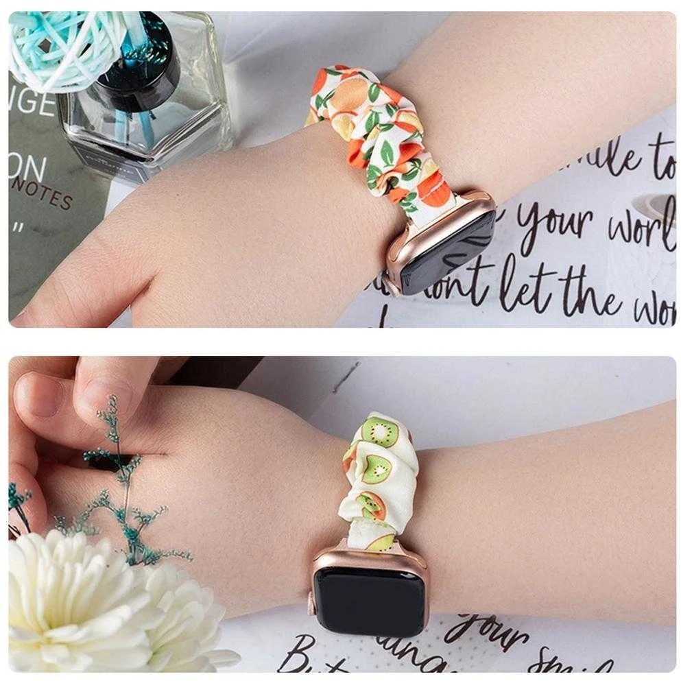 Hurtel Apyrankė laikrodžiui Apple Watch 7/6/5/4/3/2 / SE (45/44 / 42mm) strap bracelet avocado elastic bracelet