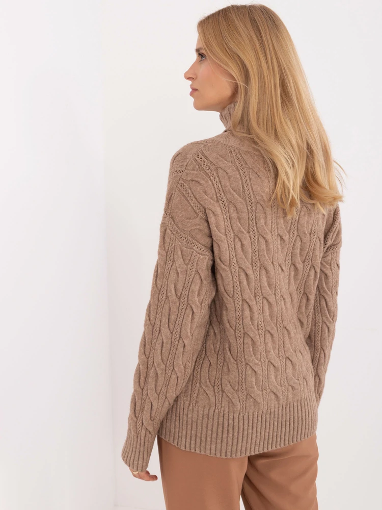 Megztinis-AT-SW-23445.00-tamsiai smėlio spalvos