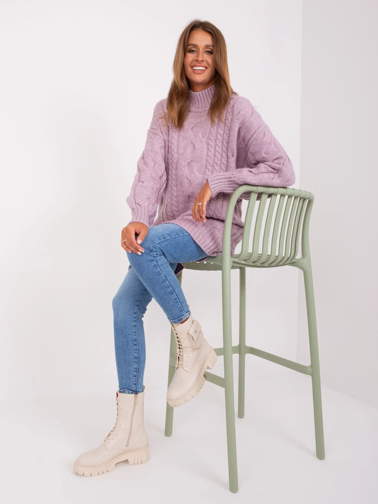 Megztinis - AT-SW-2367-1.35P - šviesiai violetinis