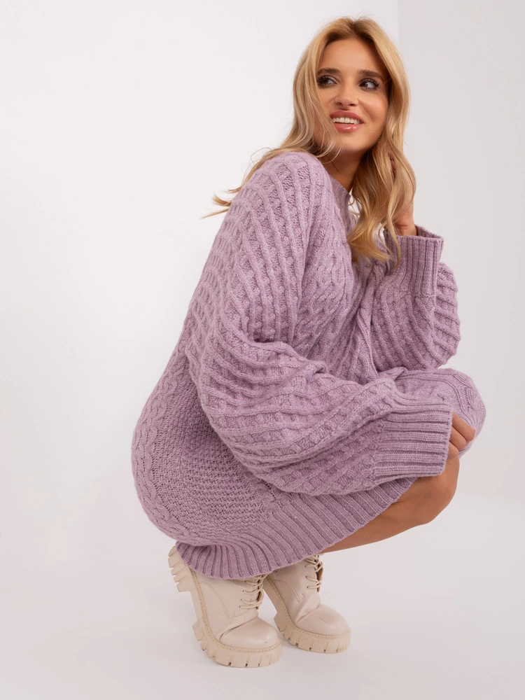 Megztinis - AT-SW-2367-2.64P - šviesiai violetinis