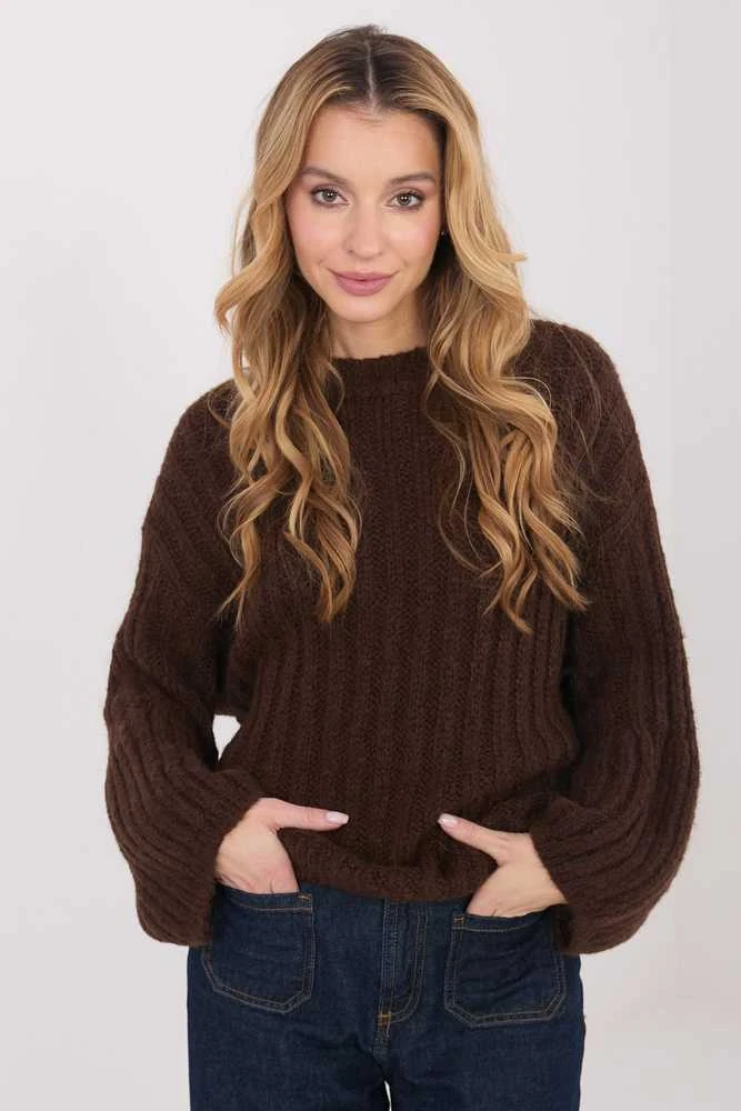 Megztinis moteriškas oversize rudas