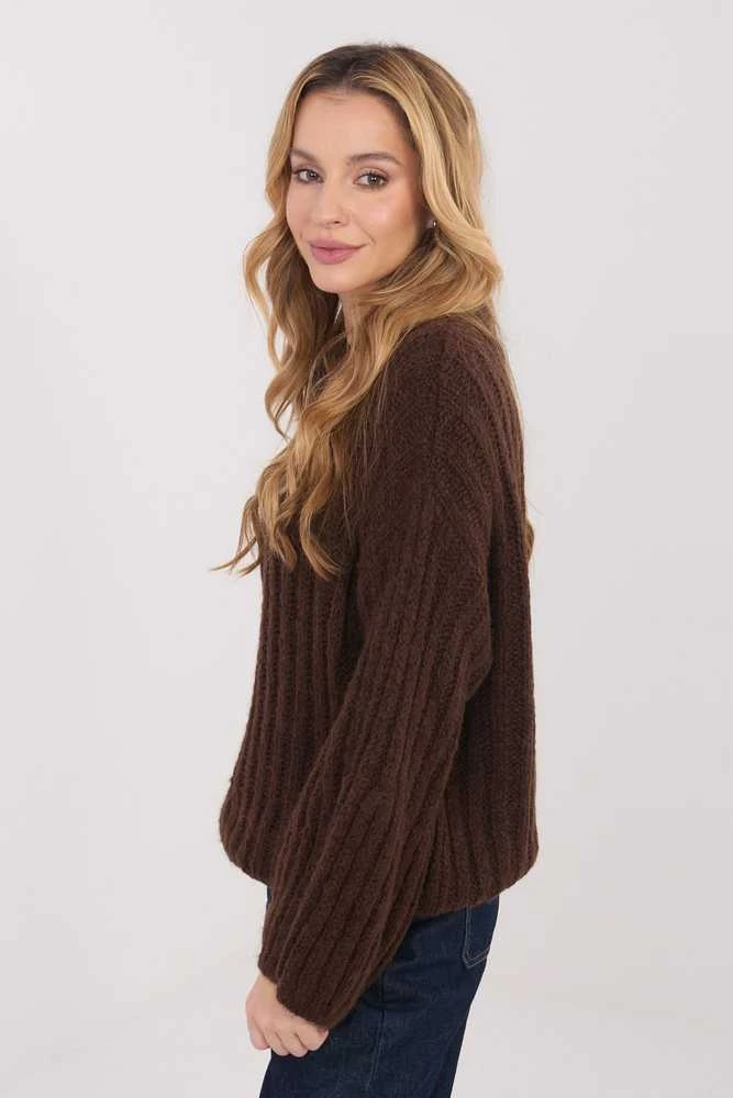 Megztinis moteriškas oversize rudas