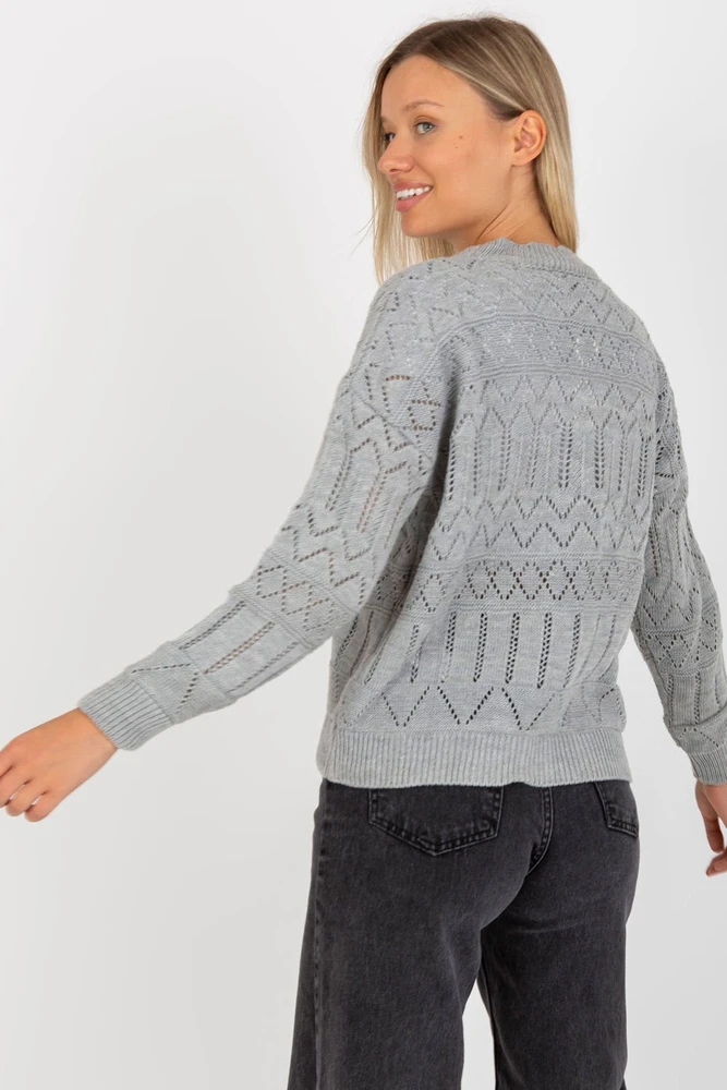 Megztinis Sweter Damski LC 8022.04P Pilkas - Rue Paris