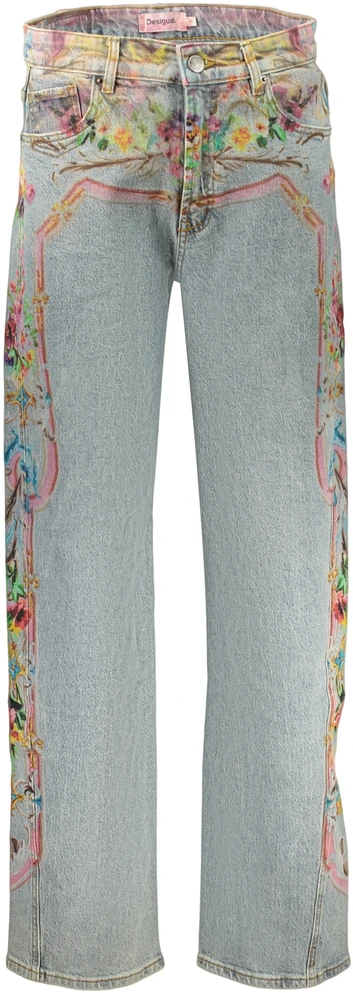 Mėlyna jeansy moterims Desigual Versalles