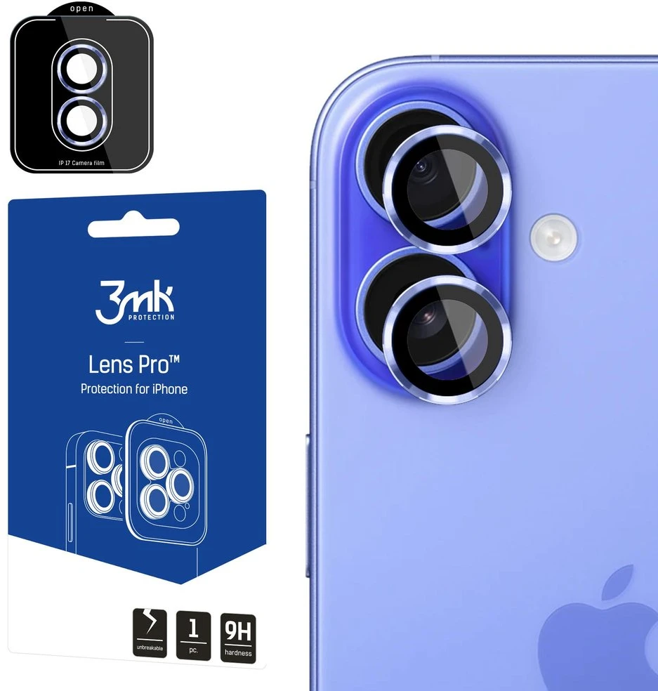 Kameros objektyvo apsauga 3MK Lens Protection Pro, skirta iPhone 17, mėlyna