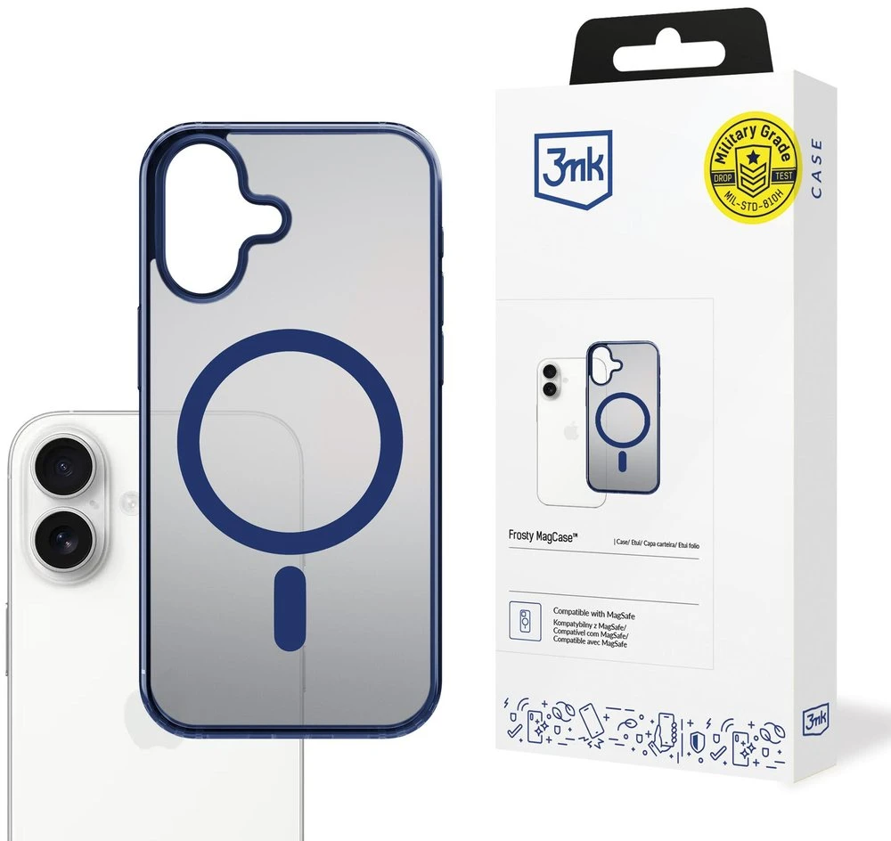Dėklas 3MK Frosty MagCase skirtas Apple iPhone 17 mėlynos spalvos