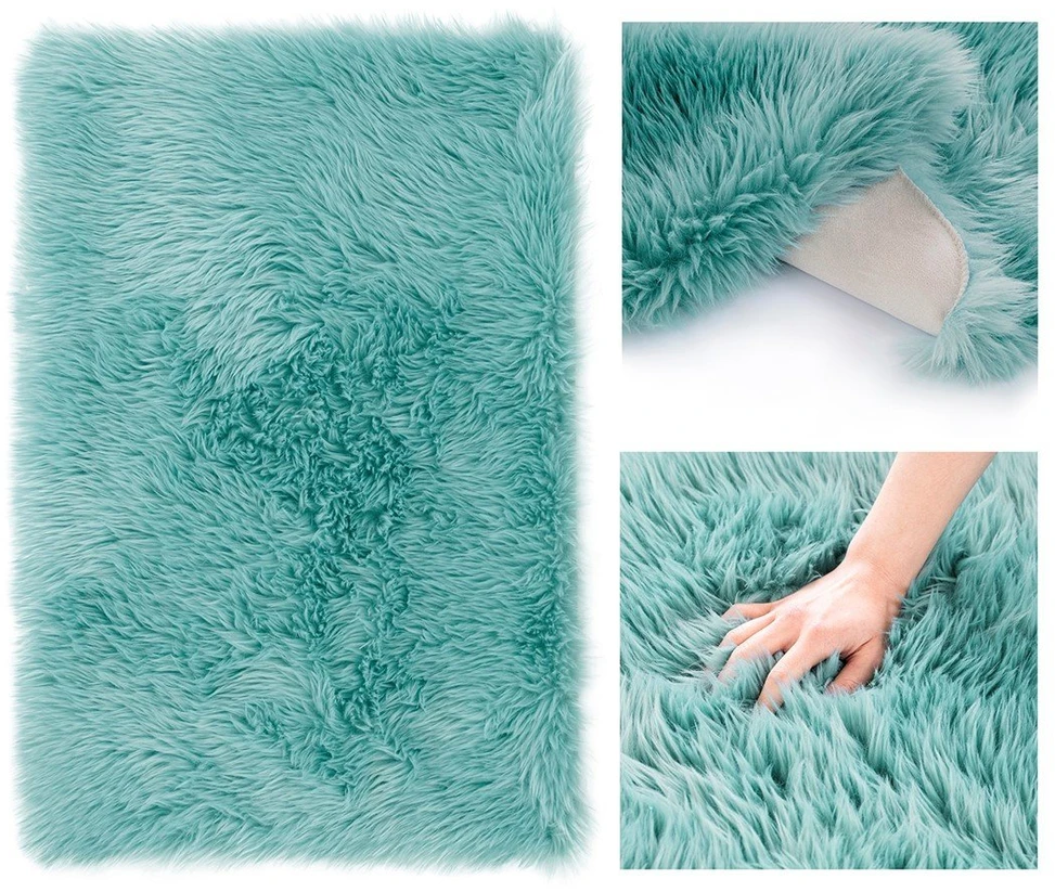 AmeliaHome Mėlynas kilimas DOKKA su neslystančia apačia 75×120 cm