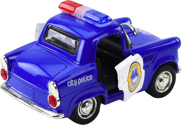 Lean Toys Klasikinis policijos automobilis 1:38 su šviesomis ir garsais, mėlynas