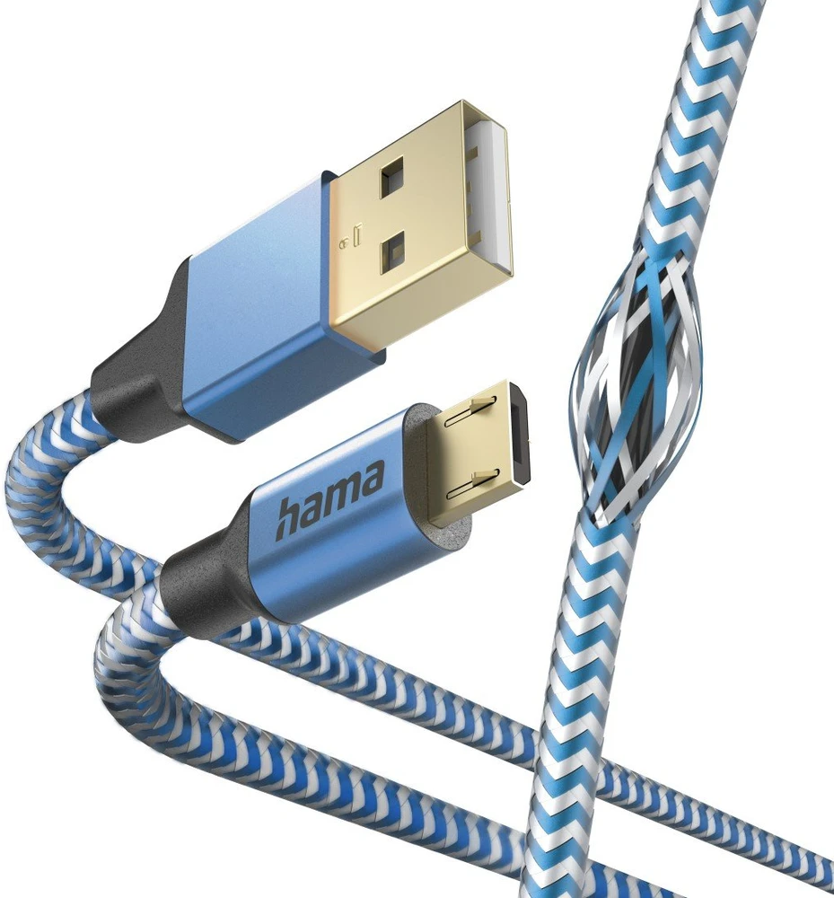 Hama Mėlynas USB-A į Micro-USB įkrovimo laidas, 1,5 m