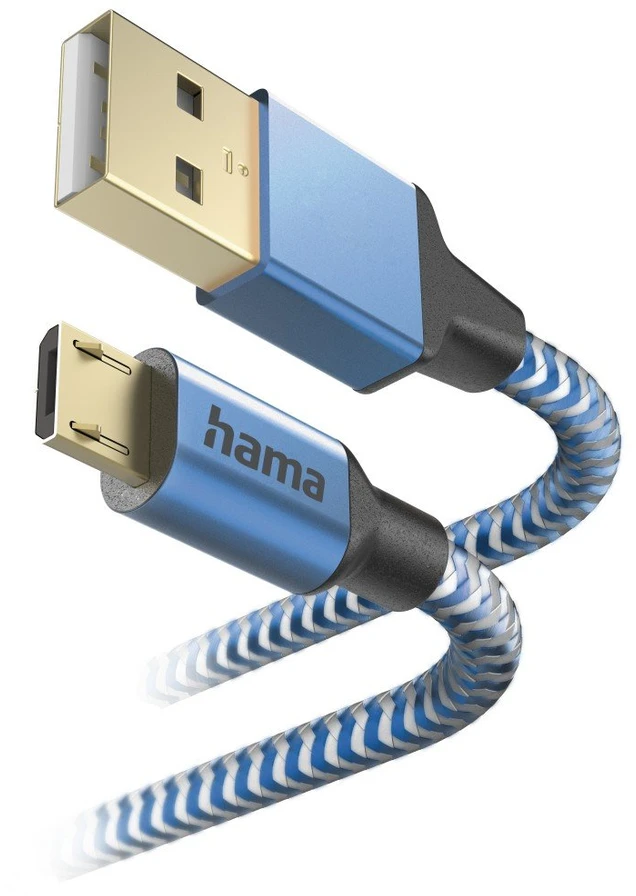Hama Mėlynas USB-A į Micro-USB įkrovimo laidas, 1,5 m