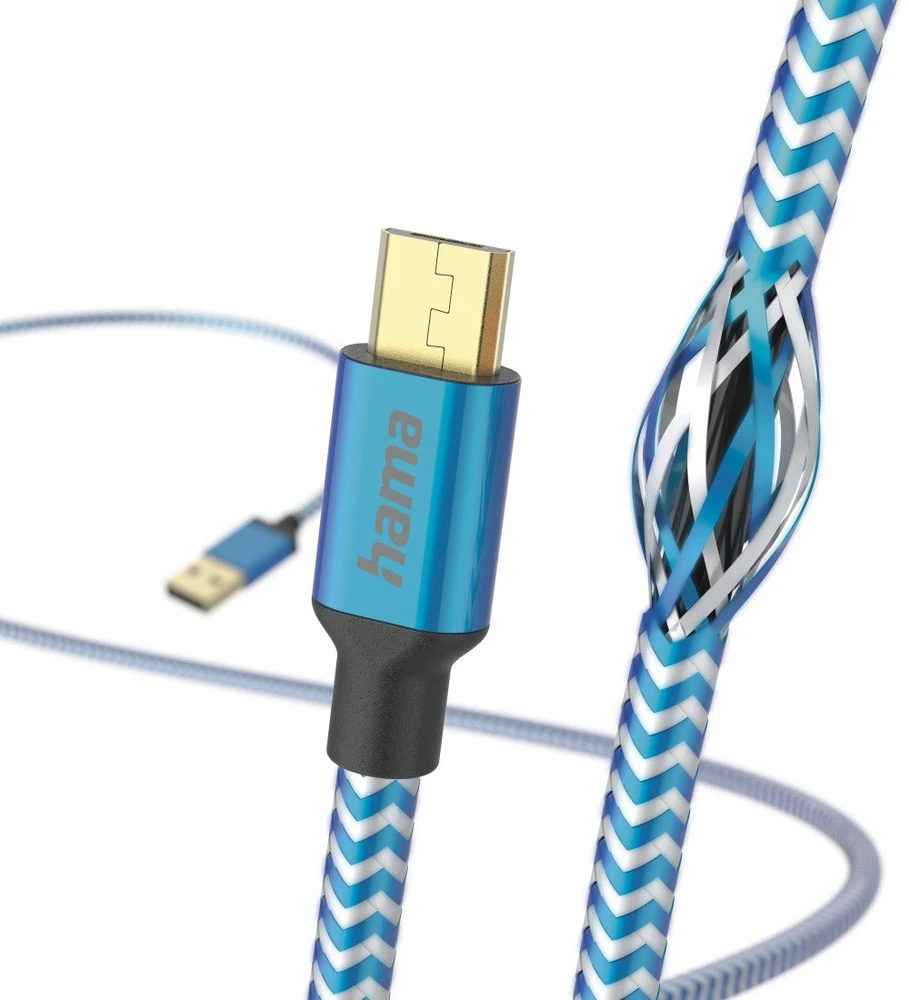 Hama Mėlynas USB-A į Micro-USB įkrovimo laidas, 1,5 m