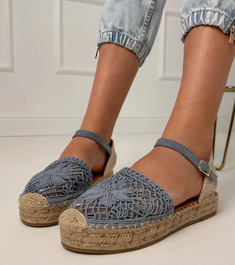 Mėlynos moteriškos espadrilės basutės Santos
