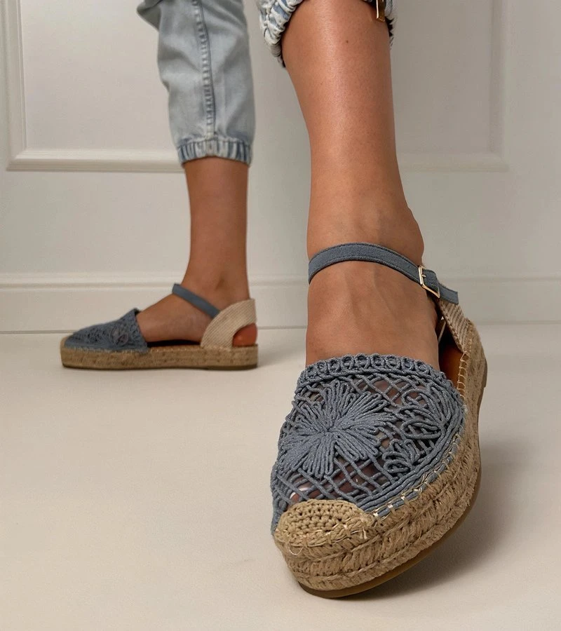 Mėlynos moteriškos espadrilės basutės Santos