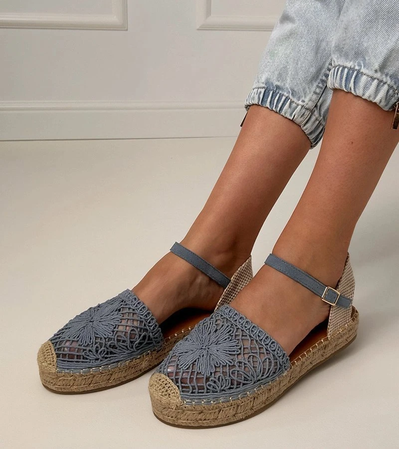 Mėlynos moteriškos espadrilės basutės Santos