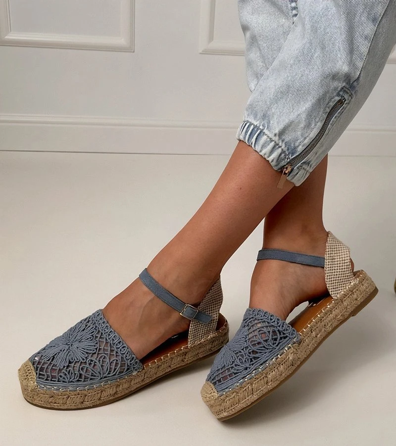 Mėlynos moteriškos espadrilės basutės Santos