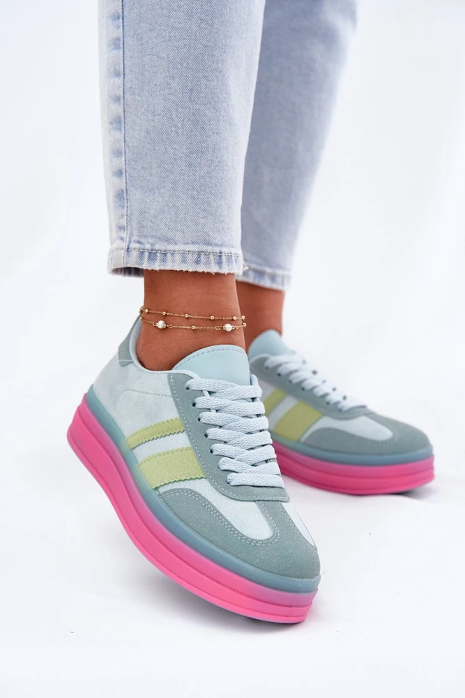 Mėlynos sportbačiai su platforma Step in style