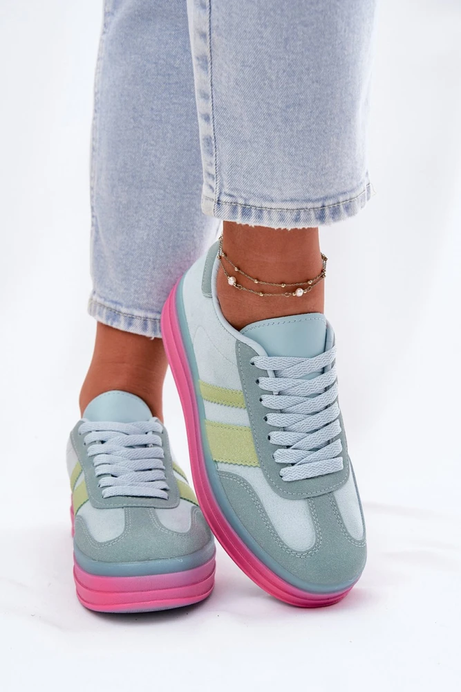 Mėlynos sportbačiai su platforma Step in style